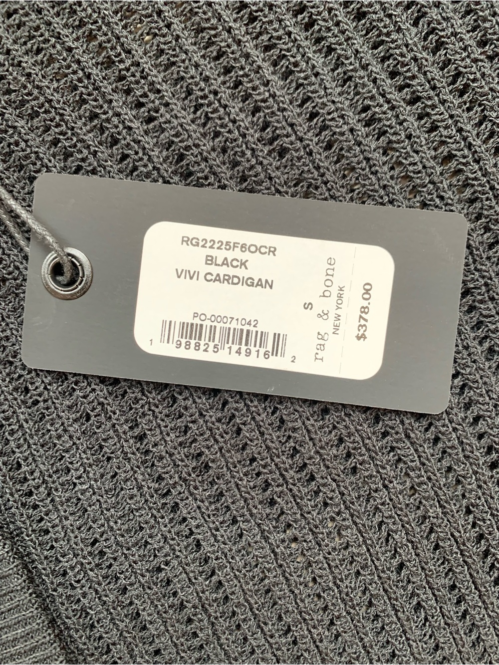 Rag & Bone Vivi Open Knit Black Long Sleeve Cardigan Sweater NWT Size Small - Picture 3 of 5